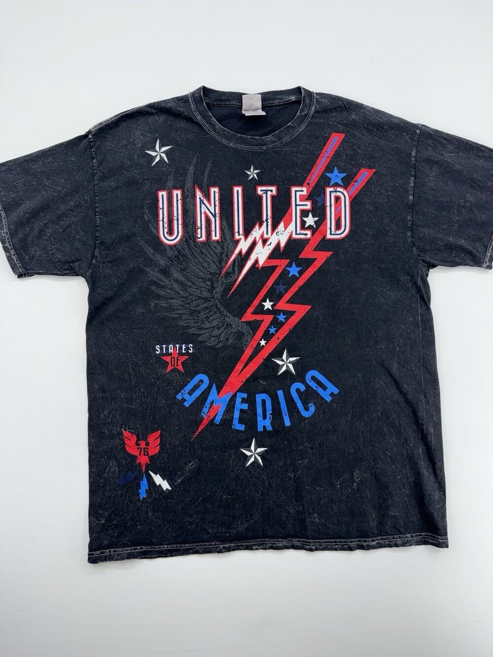 Rare Vintage USA United States Of America 1776 Acid Wash Tshirt Freedom Patriot